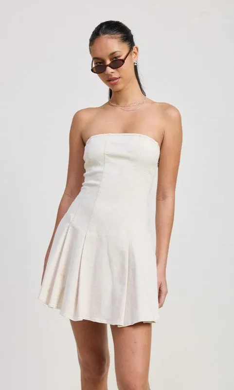 Ivory Short Strapless Casual Dress sold by PromGirl