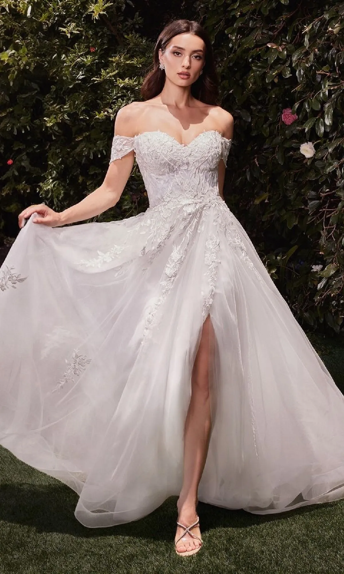 Off-White Long Wedding Dress: Ladivine C159W sold by PromGirl