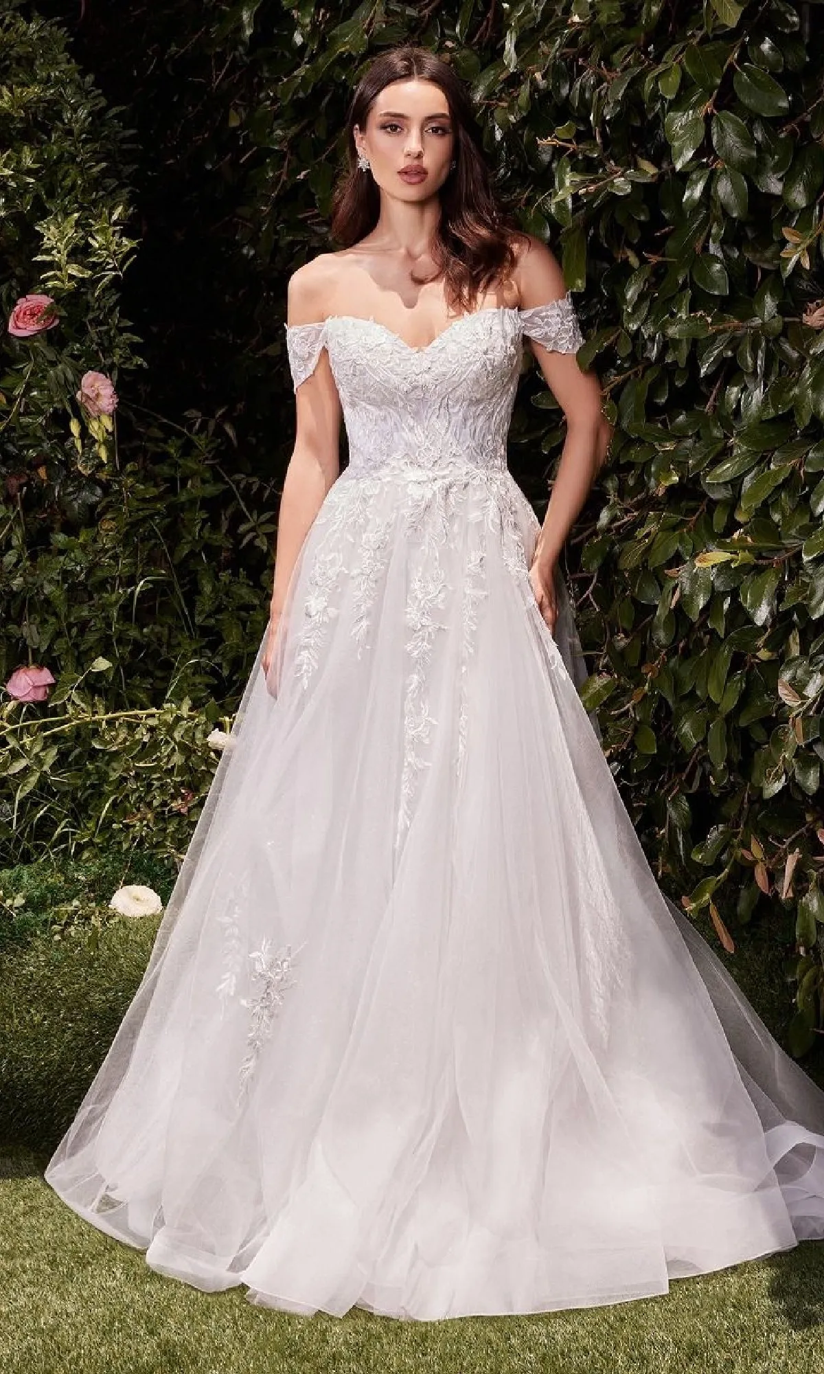 Off-White Long Wedding Dress: Ladivine C159W sold by PromGirl product image thumbnail 4