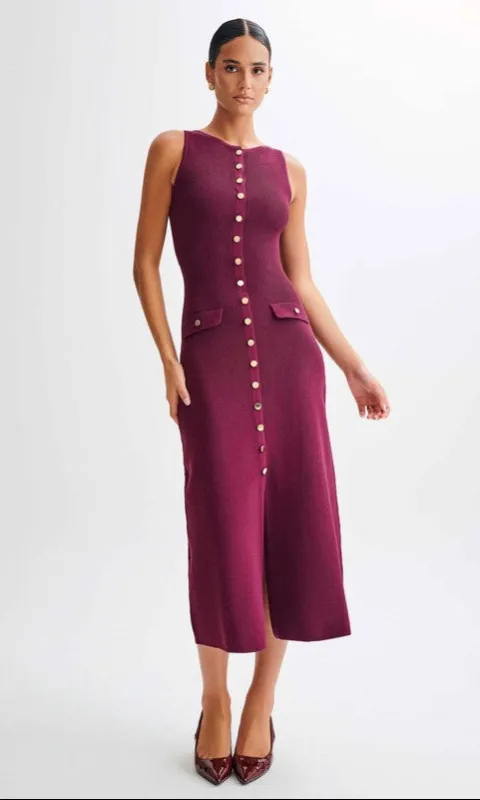 Ribbed Button-Down Day Dress with Faux Pockets sold by PromGirl