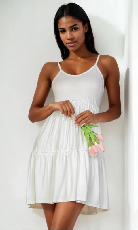 Empire Waist Short Casual Cami Dress sold by PromGirl