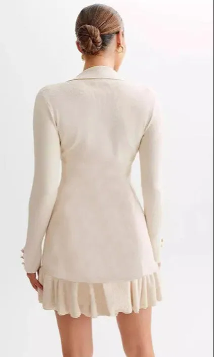 Long-Sleeve Collared Short Sweater Dress sold by PromGirl product image thumbnail 2