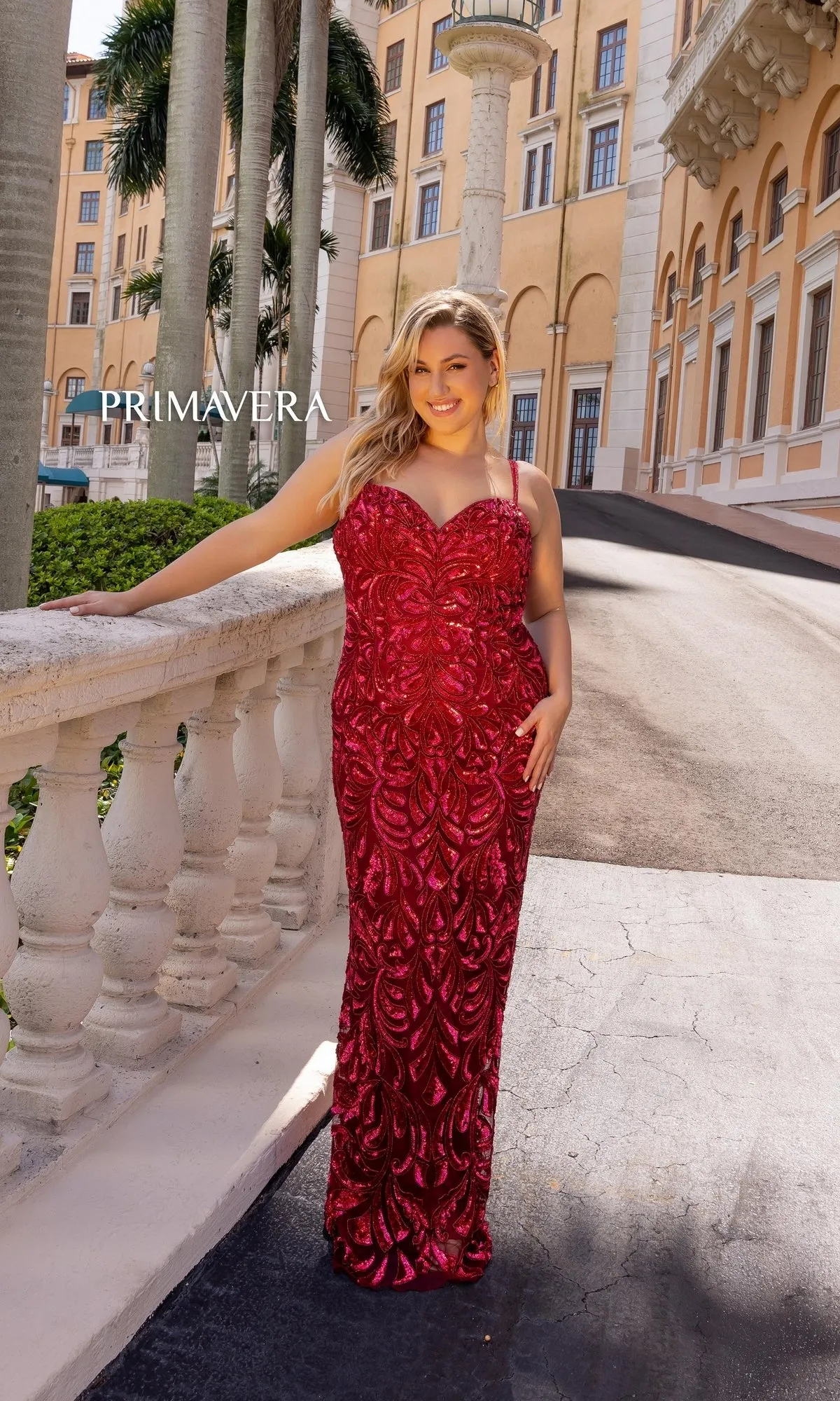 Primavera Long Plus-Size Beaded Prom Dress 14054 sold by PromGirl