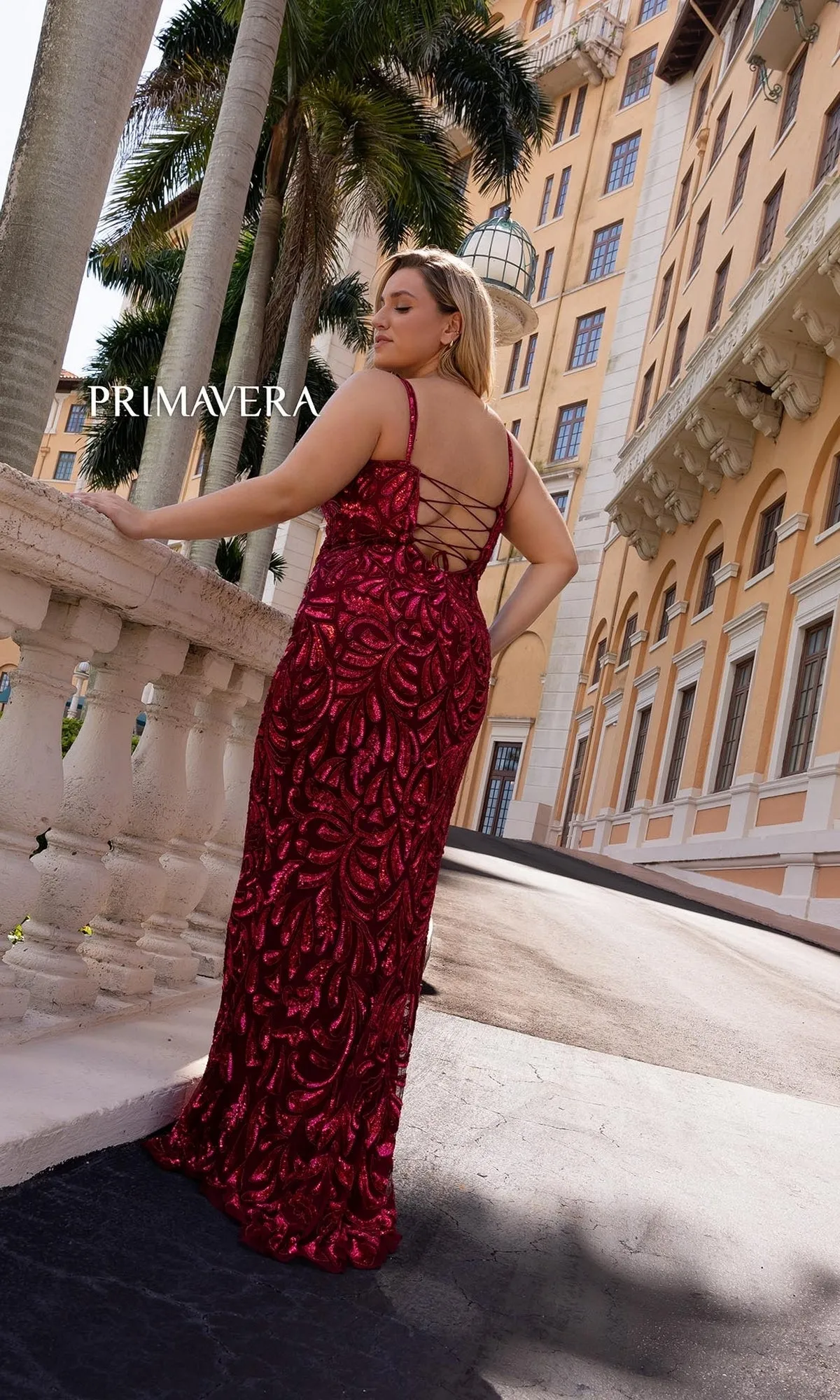 Primavera Long Plus-Size Beaded Prom Dress 14054 sold by PromGirl product image thumbnail 5