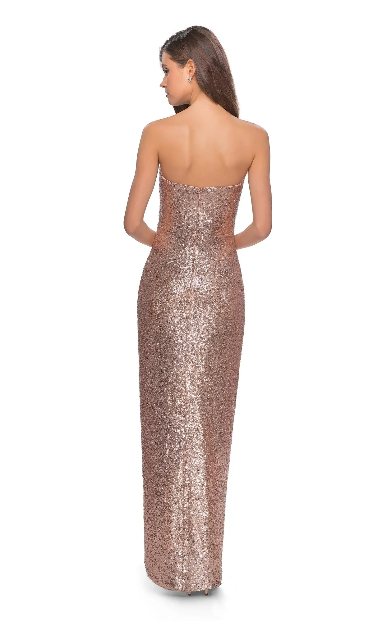 La Femme Strapless Sequin Fitted Prom Dress 28180 sold by PromGirl product image thumbnail 5