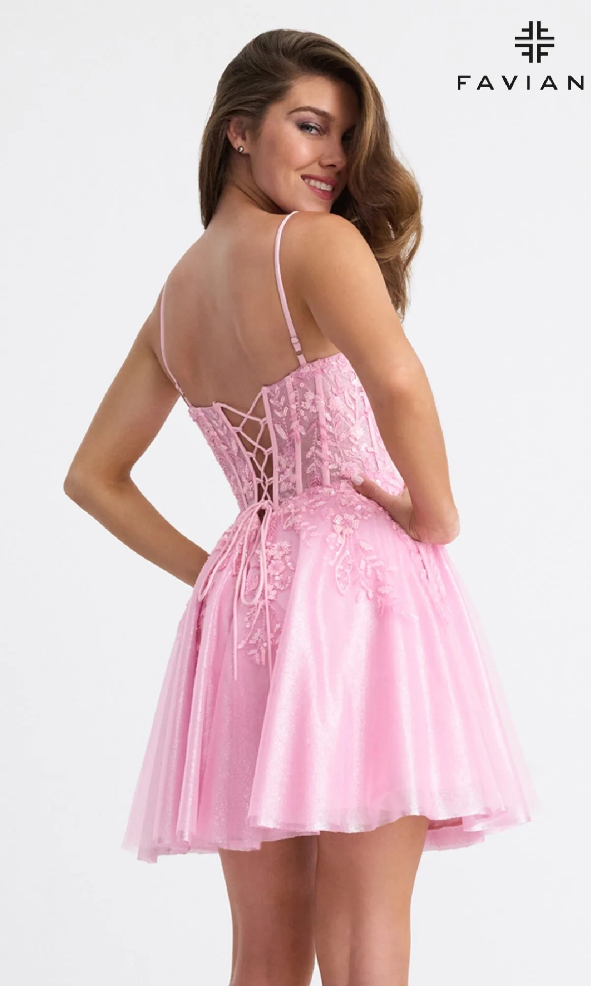 Short Fit-and-Flare Hoco Dress: Faviana 11305 sold by PromGirl product image thumbnail 3