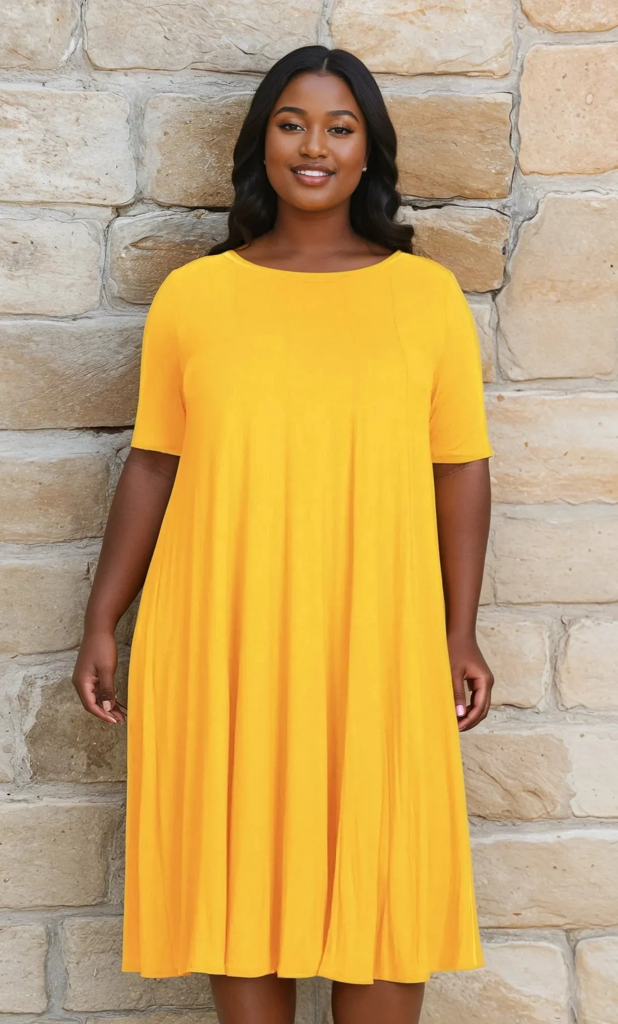 Plus-Size Jersey Knit Oversized A-Line Casual Dress sold by PromGirl