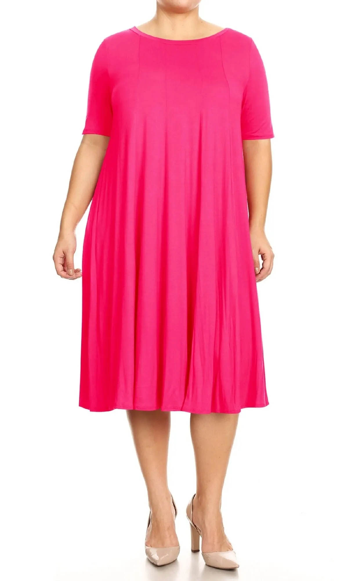 Plus-Size Jersey Knit Oversized A-Line Casual Dress sold by PromGirl product image thumbnail 3