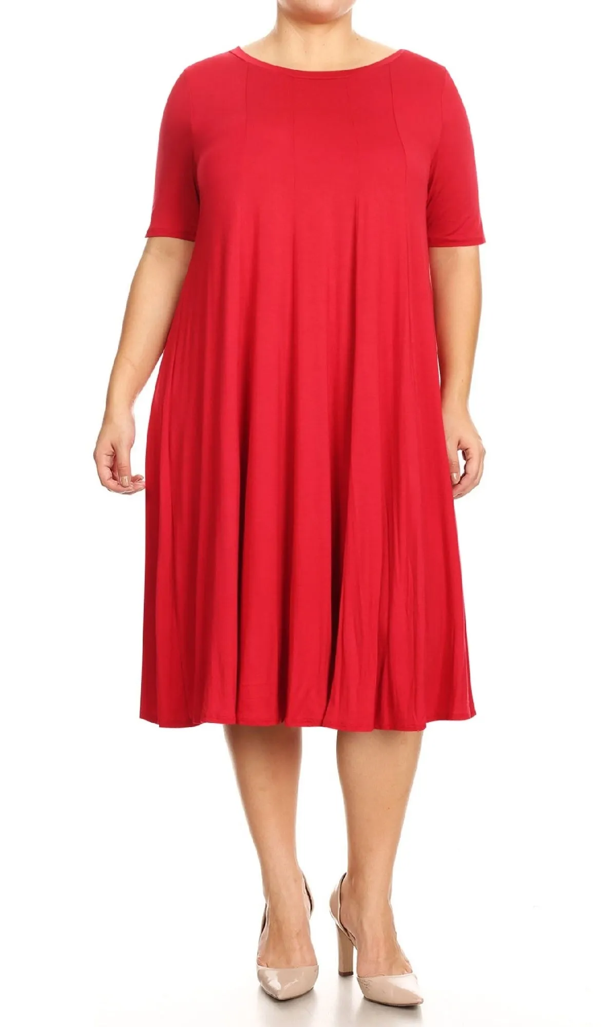 Plus-Size Jersey Knit Oversized A-Line Casual Dress sold by PromGirl product image thumbnail 5