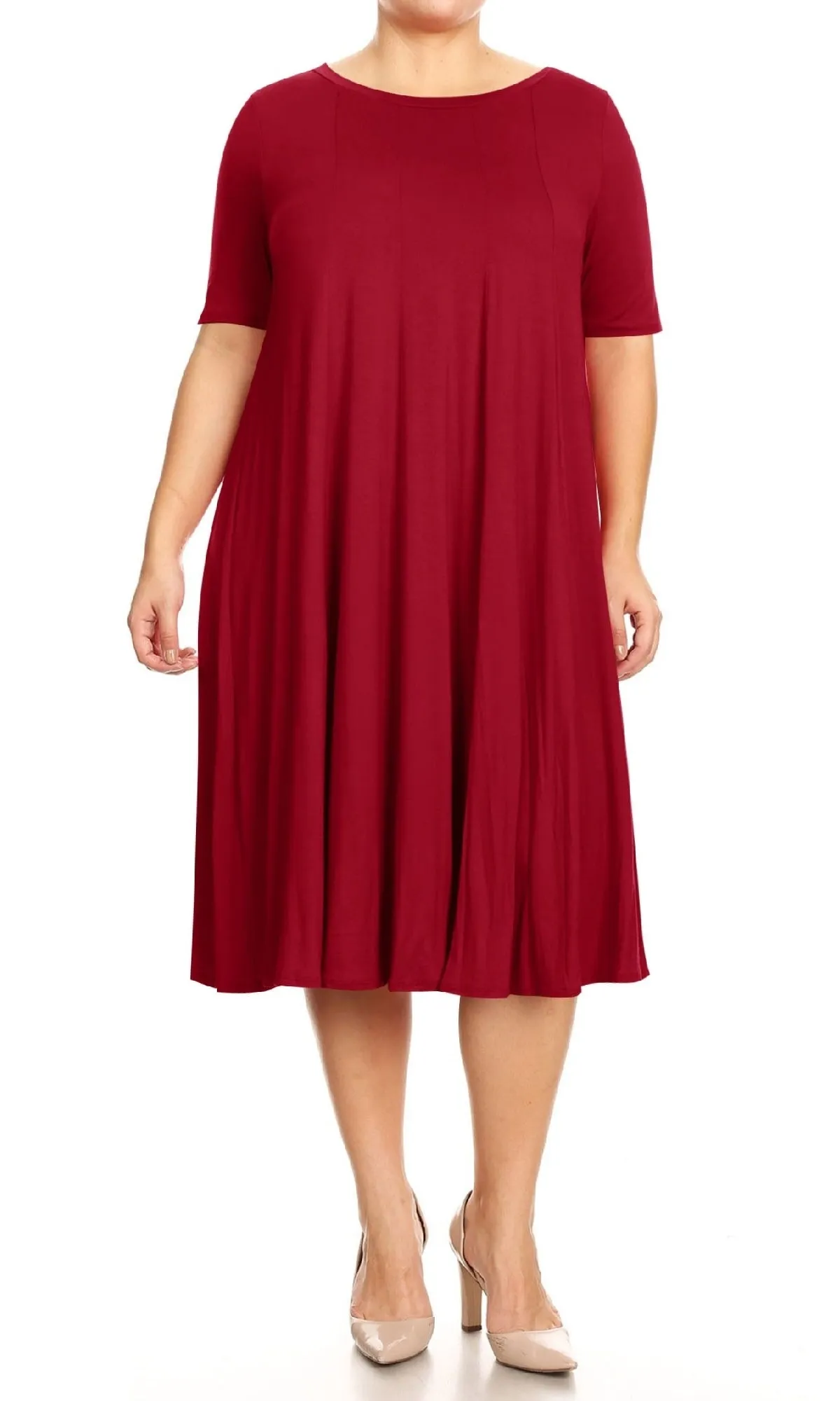 Plus-Size Jersey Knit Oversized A-Line Casual Dress sold by PromGirl product image thumbnail 4