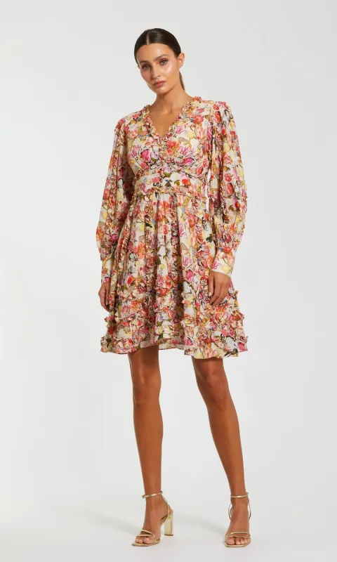 Micro-Ruffle Wedding-Guest Dress: Mac Duggal 8261 sold by PromGirl