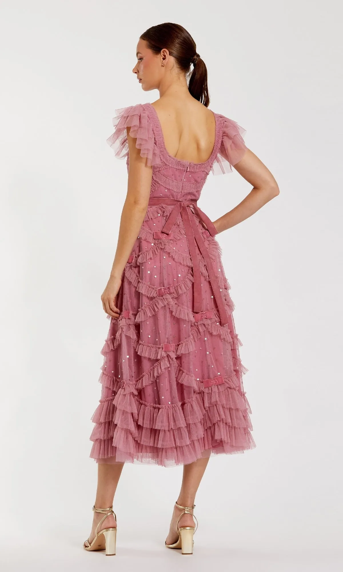 Antique Rose Wedding Guest Dress: Mac Duggal 8272 sold by PromGirl product image thumbnail 2