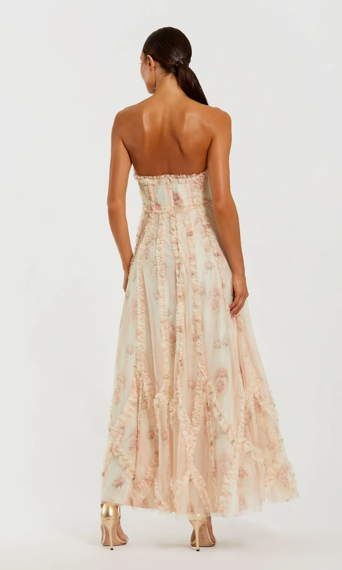 Strapless Print Midi Party Dress: Mac Duggal 8308 sold by PromGirl product image thumbnail 2