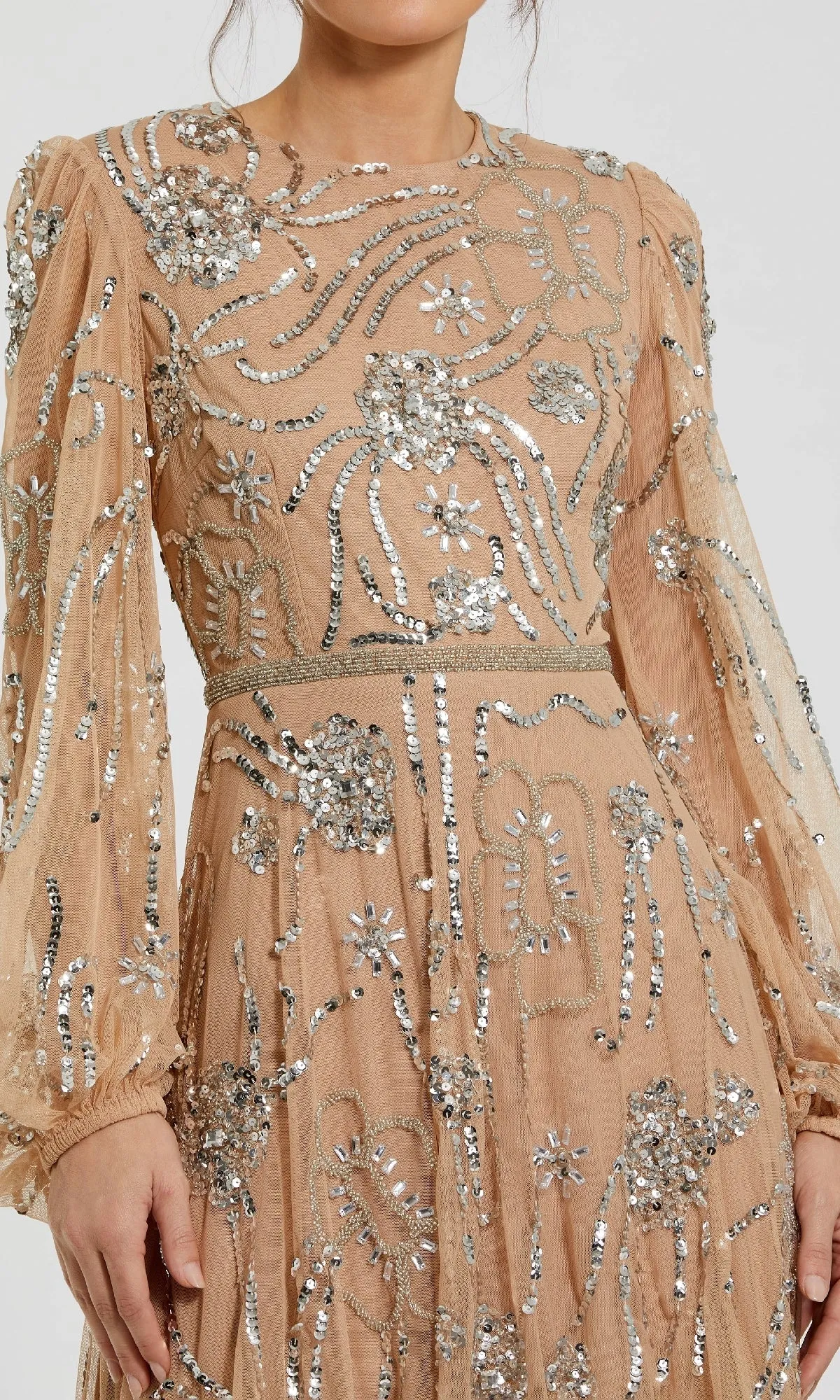 Long Sleeve Sequin Formal Dress: Mac Duggal 9472 sold by PromGirl product image thumbnail 3