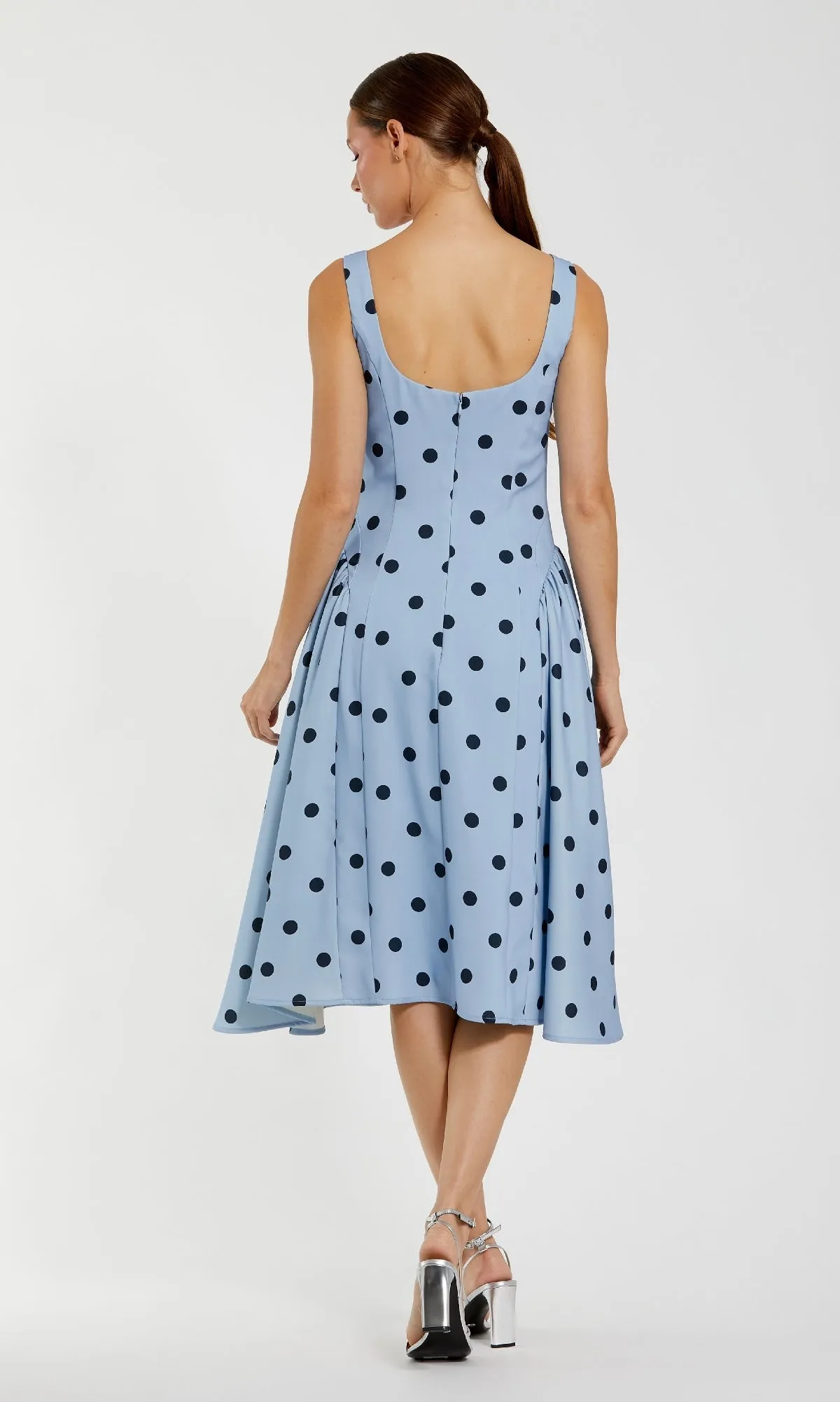 Polka-Dot Wedding-Guest Dress: Mac Duggal 37053 sold by PromGirl product image thumbnail 2