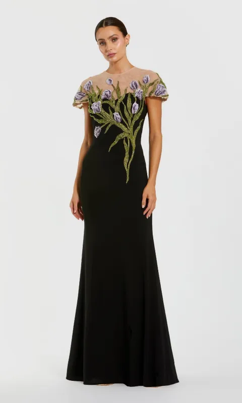 Long Beaded-Tulip Formal Dress: Mac Duggal 11912 sold by PromGirl