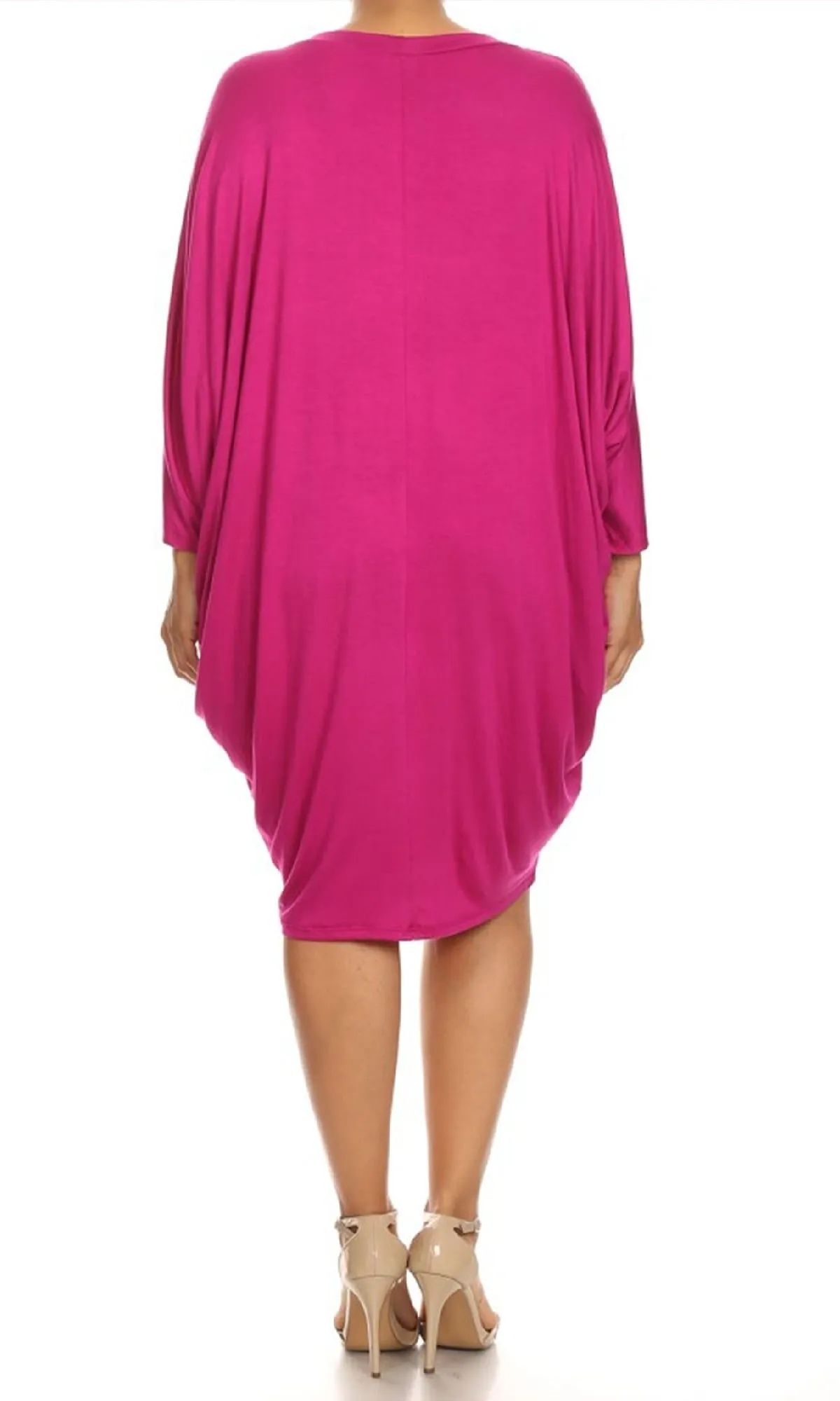 Short Casual Plus Size Dress with Dolman Sleeves sold by PromGirl product image thumbnail 2