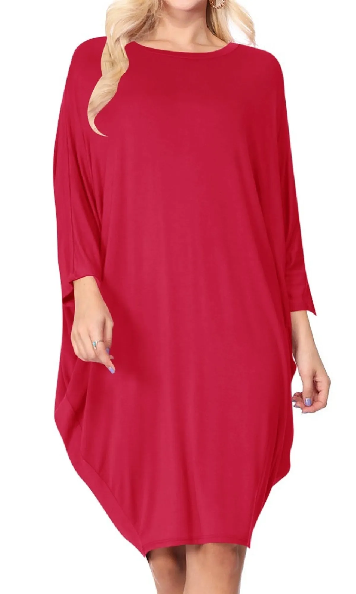 Grecian-Draped Dolman-Sleeve Short Casual Dress sold by PromGirl product image thumbnail 3
