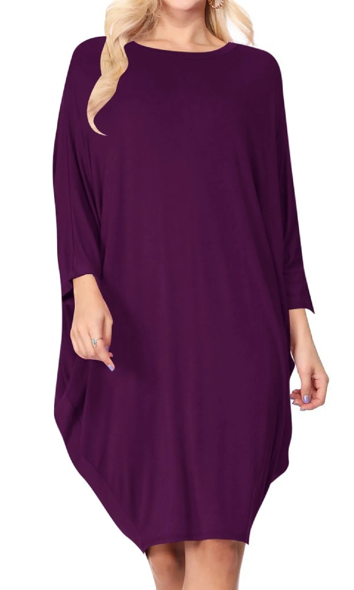 Grecian-Draped Dolman-Sleeve Short Casual Dress sold by PromGirl product image thumbnail 4