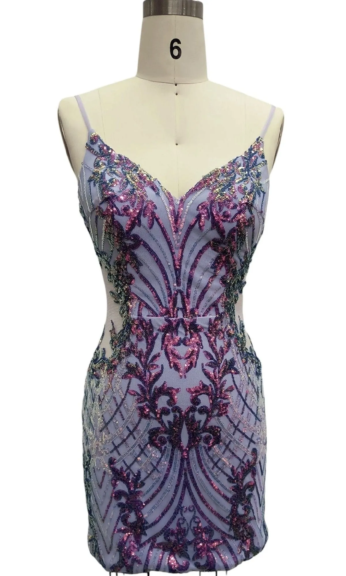 Short Lilac Sequin Hoco Dress: 12439 sold by PromGirl product image thumbnail 3