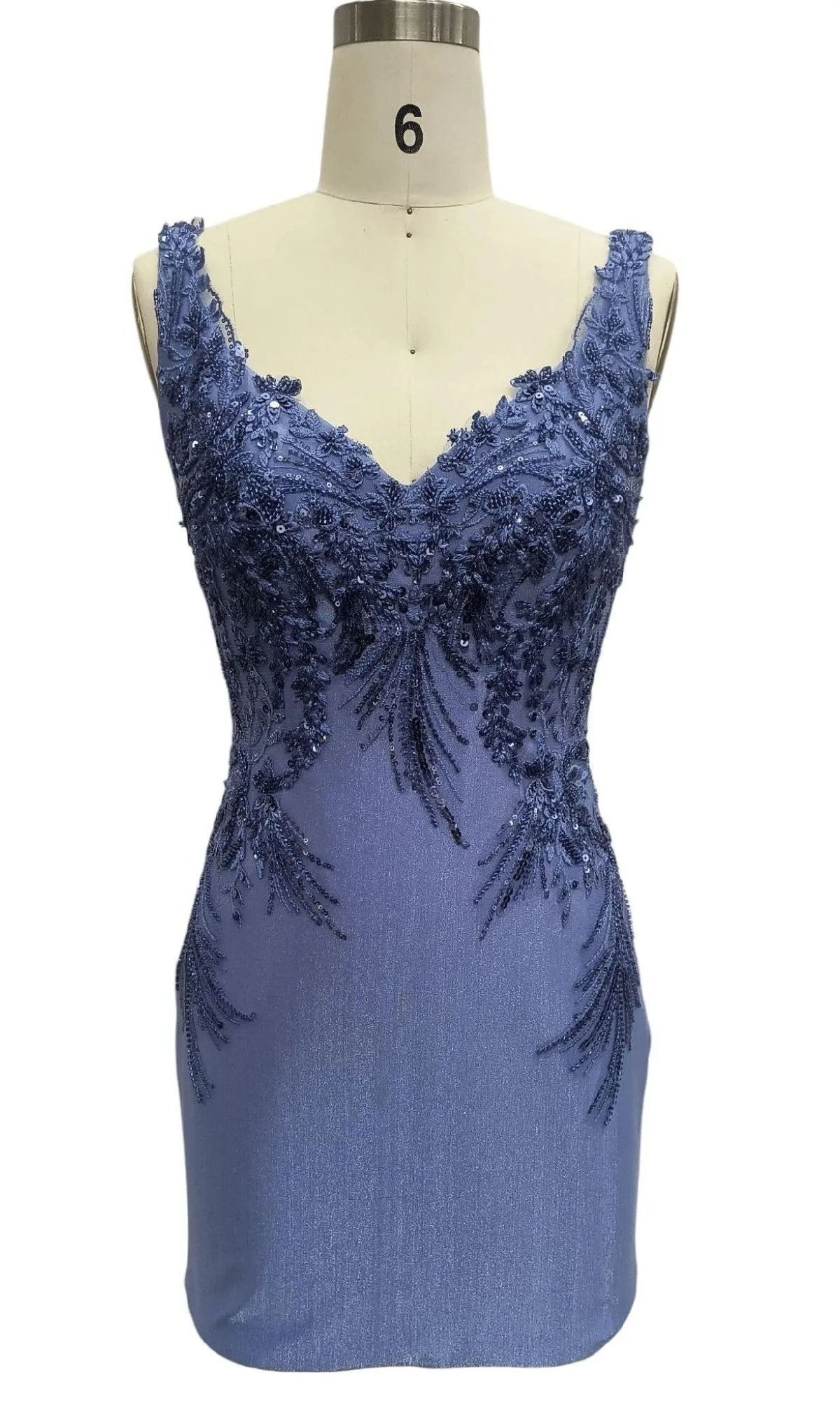 V-Back Short Blue Hoco Dress: 12462 sold by PromGirl product image thumbnail 3