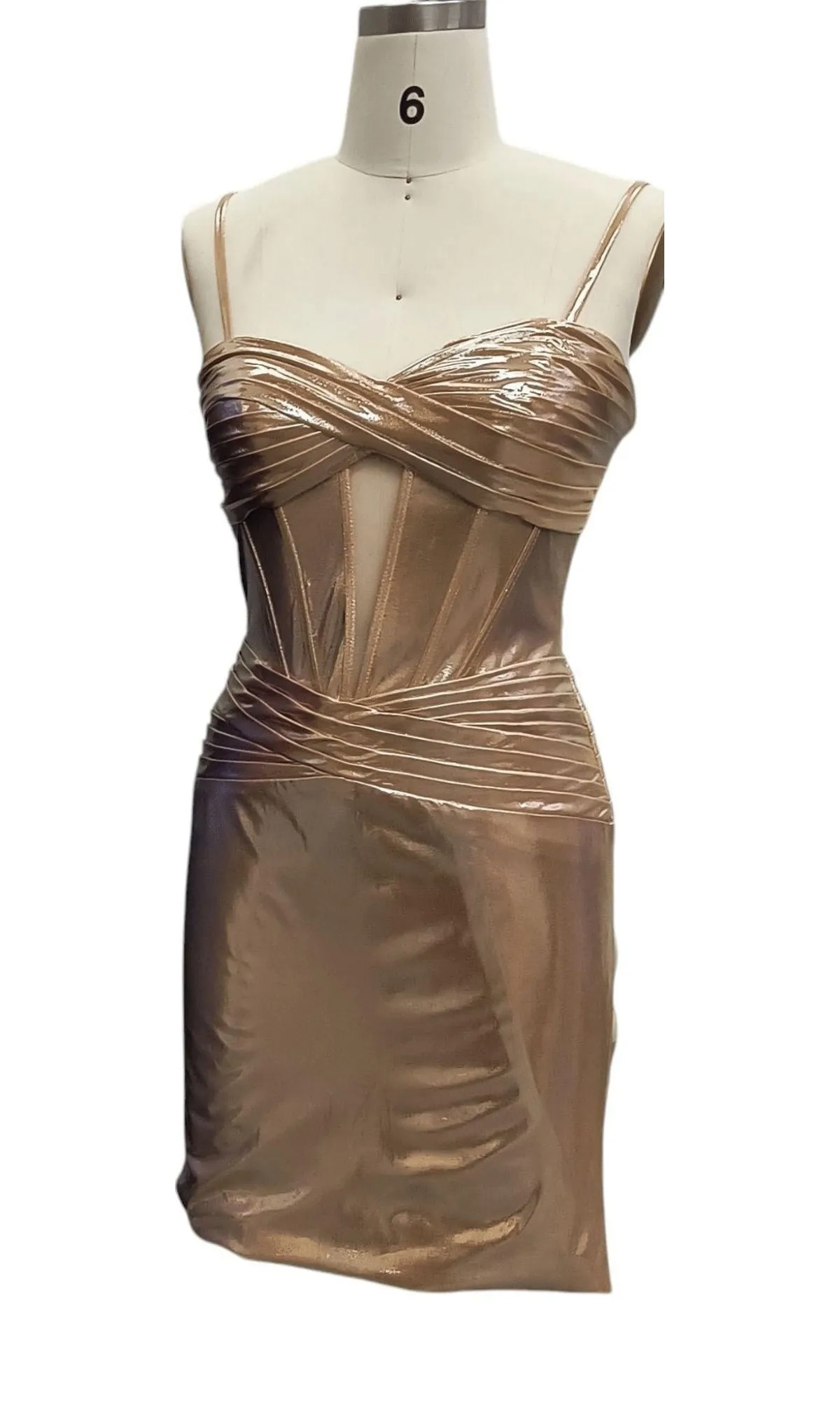 Cut-Out Short Metallic Hoco Dress: 12512 sold by PromGirl product image thumbnail 4