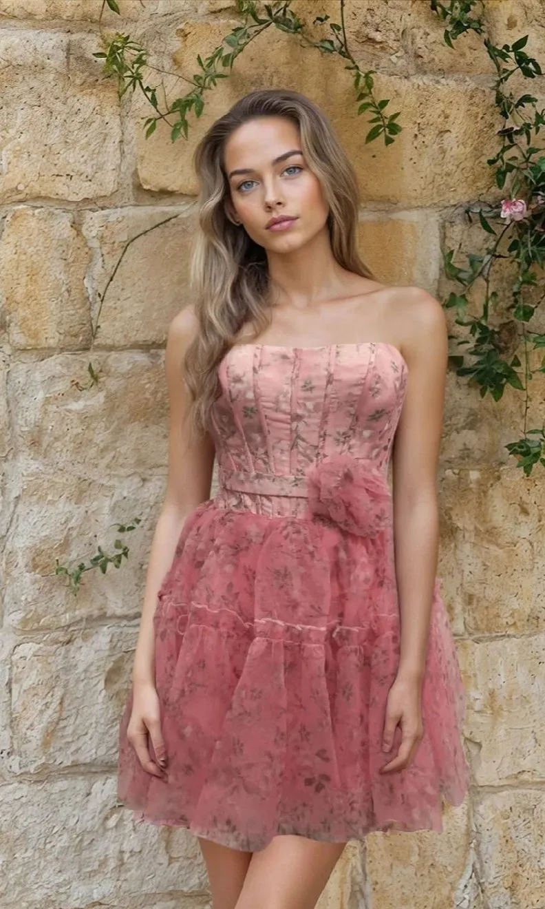 Strapless Short Pink Hoco Dress: 12603 sold by PromGirl
