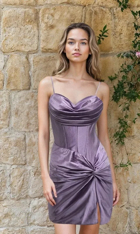 Short Lilac Corset Hoco Dress: 12623 sold by PromGirl