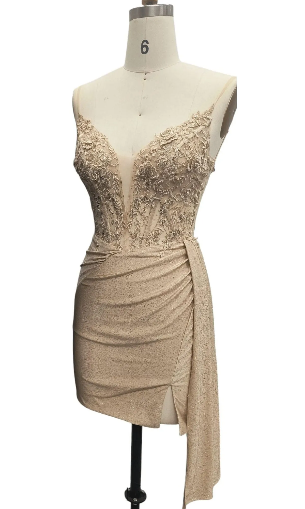 Side-Drape Short Hoco Dress: 12658 sold by PromGirl product image thumbnail 3