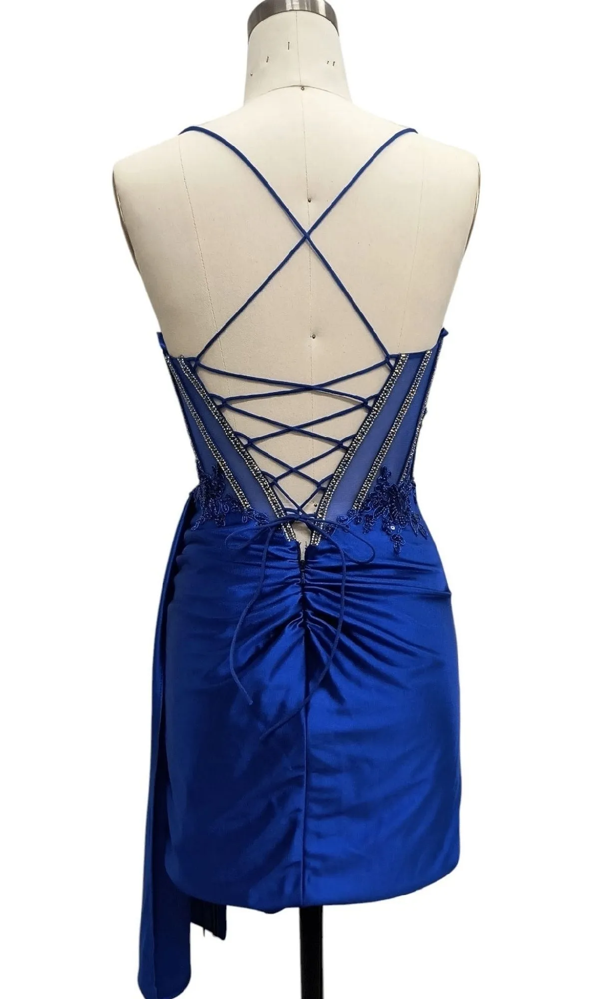 Lace-Up Short Hoco Dress: 12659 sold by PromGirl product image thumbnail 2