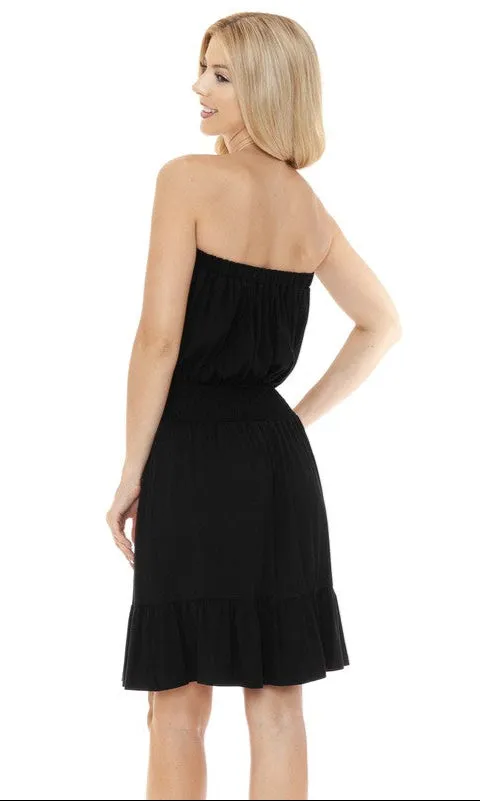 Strapless Smocked-Waist Short Casual Dress sold by PromGirl product image thumbnail 2