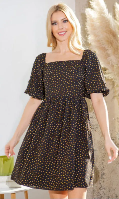 Open-Back Short-Sleeve Casual Print Dress sold by PromGirl