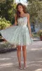 Short Glitter A-Line Hoco Dress: Juliet JT977U sold by PromGirl