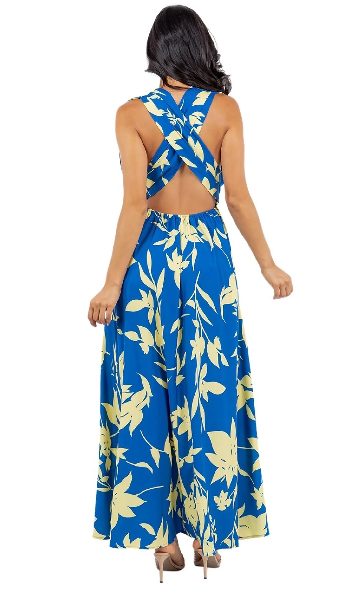Blue Print Long Wrap Casual Maxi Dress sold by PromGirl product image thumbnail 2
