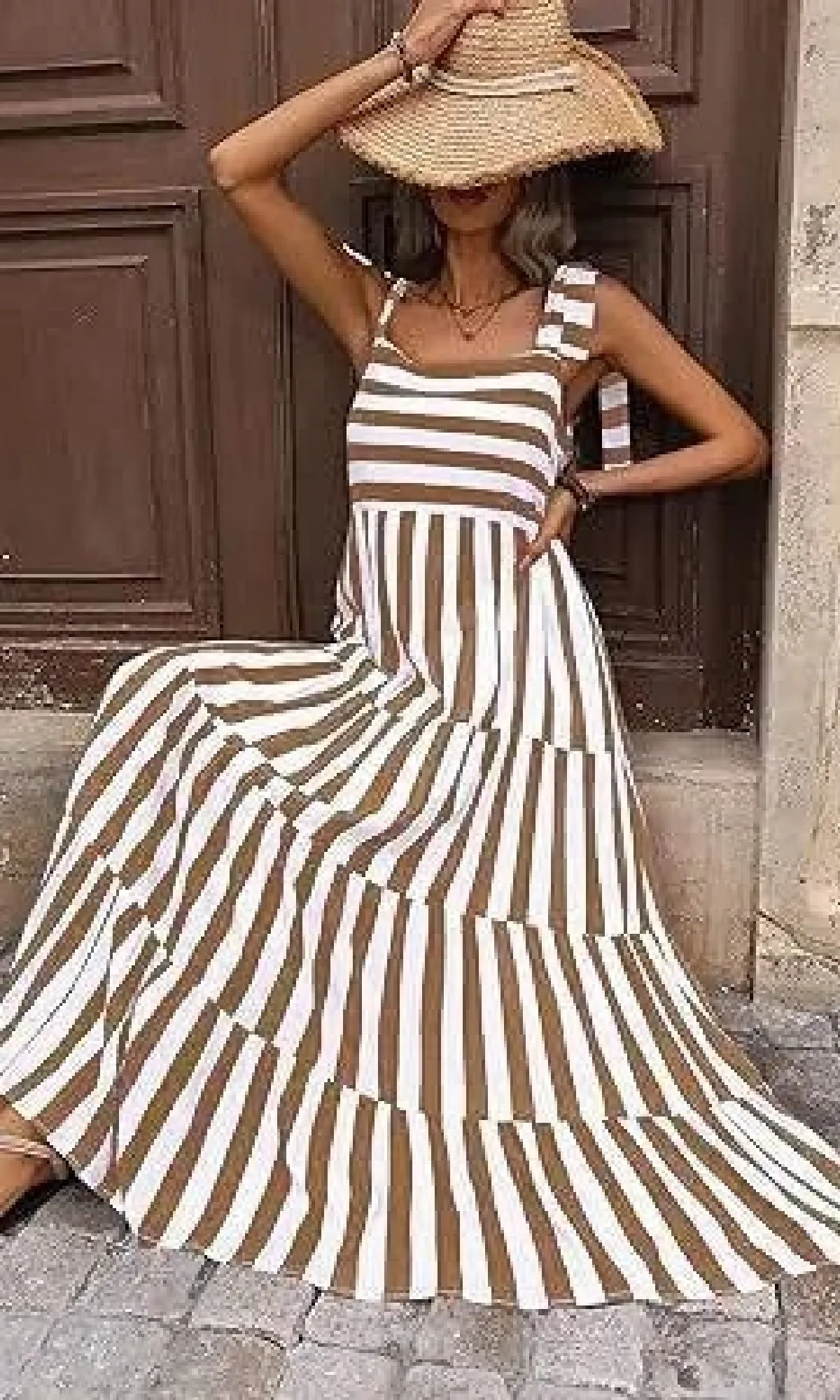 Striped Casual Relaxed-Fit Maxi Dress sold by PromGirl