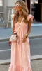 Cap-Sleeve V-Neck Long Casual Maxi Dress sold by PromGirl