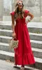 Cap-Sleeve V-Neck Long Casual Maxi Dress sold by PromGirl
