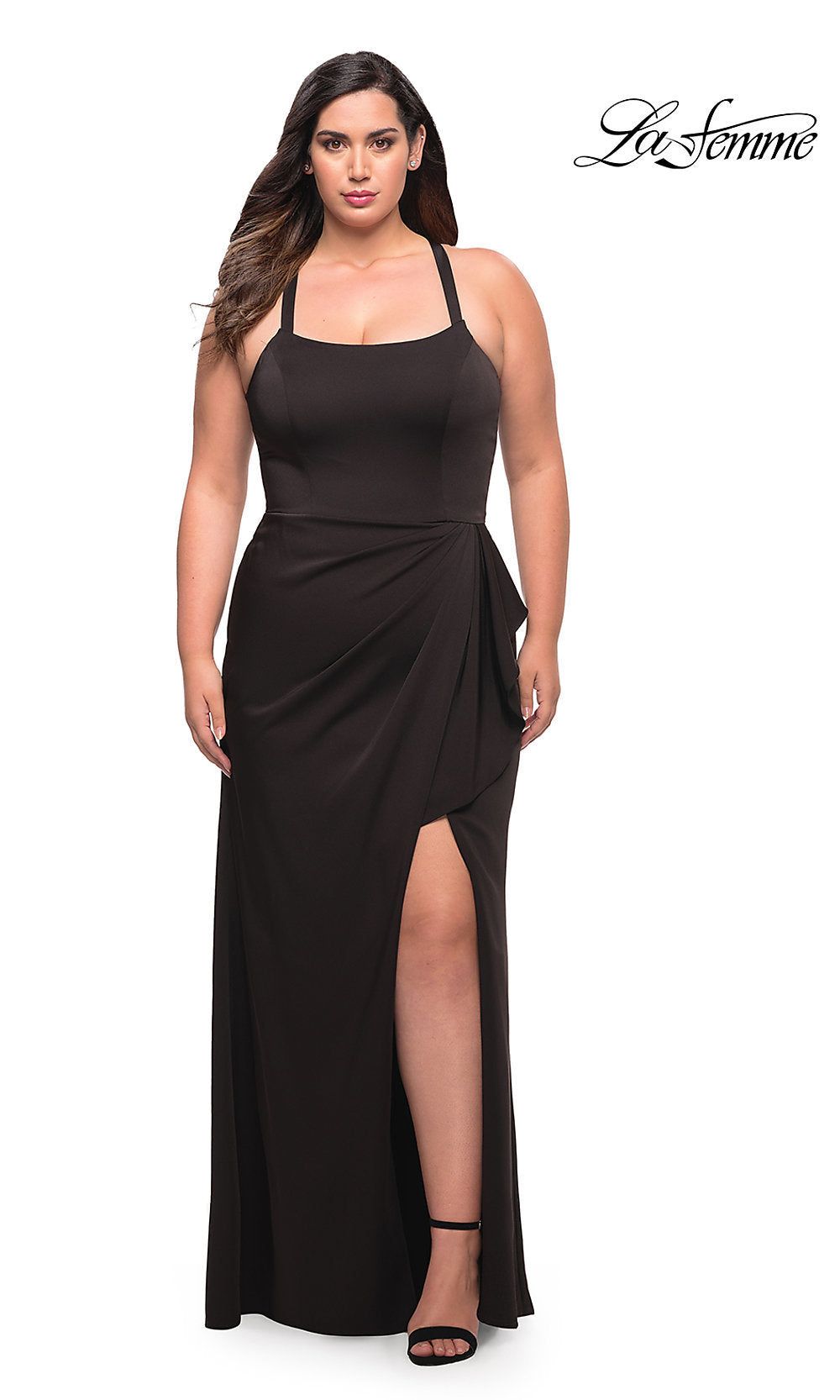 Long Formal Plus-Size La Femme Prom Dress sold by PromGirl product image thumbnail 4