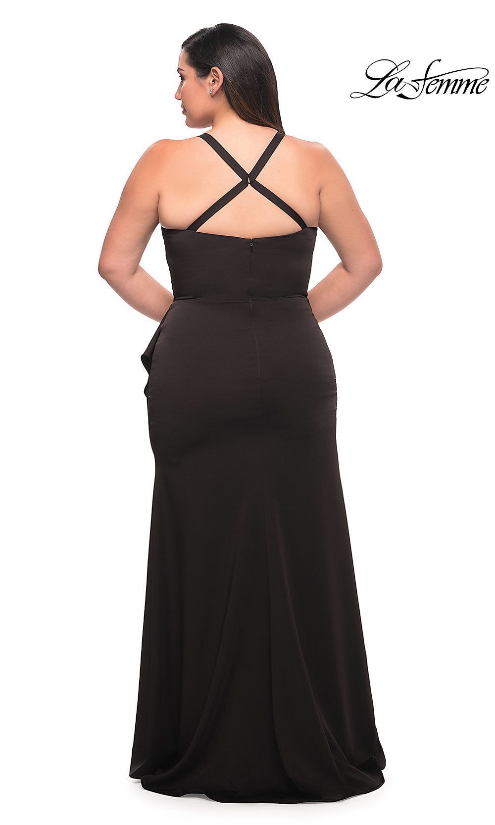 Long Formal Plus-Size La Femme Prom Dress sold by PromGirl product image thumbnail 5