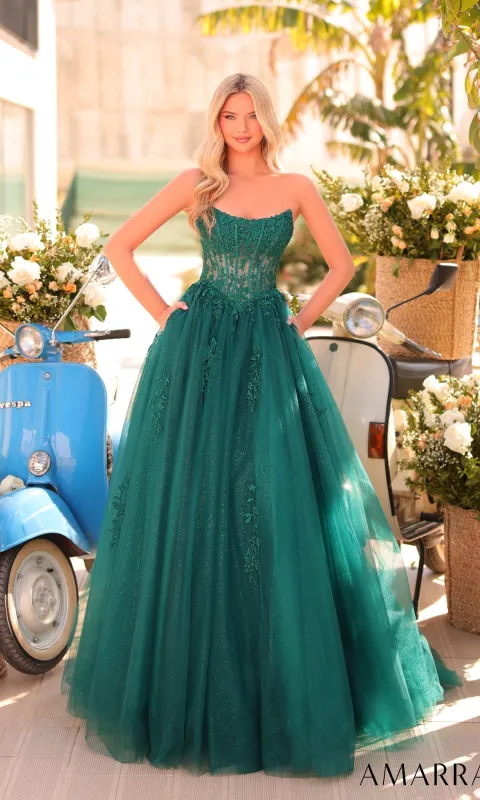 Strapless Long Prom Ball Gown: Amarra 88913 sold by PromGirl