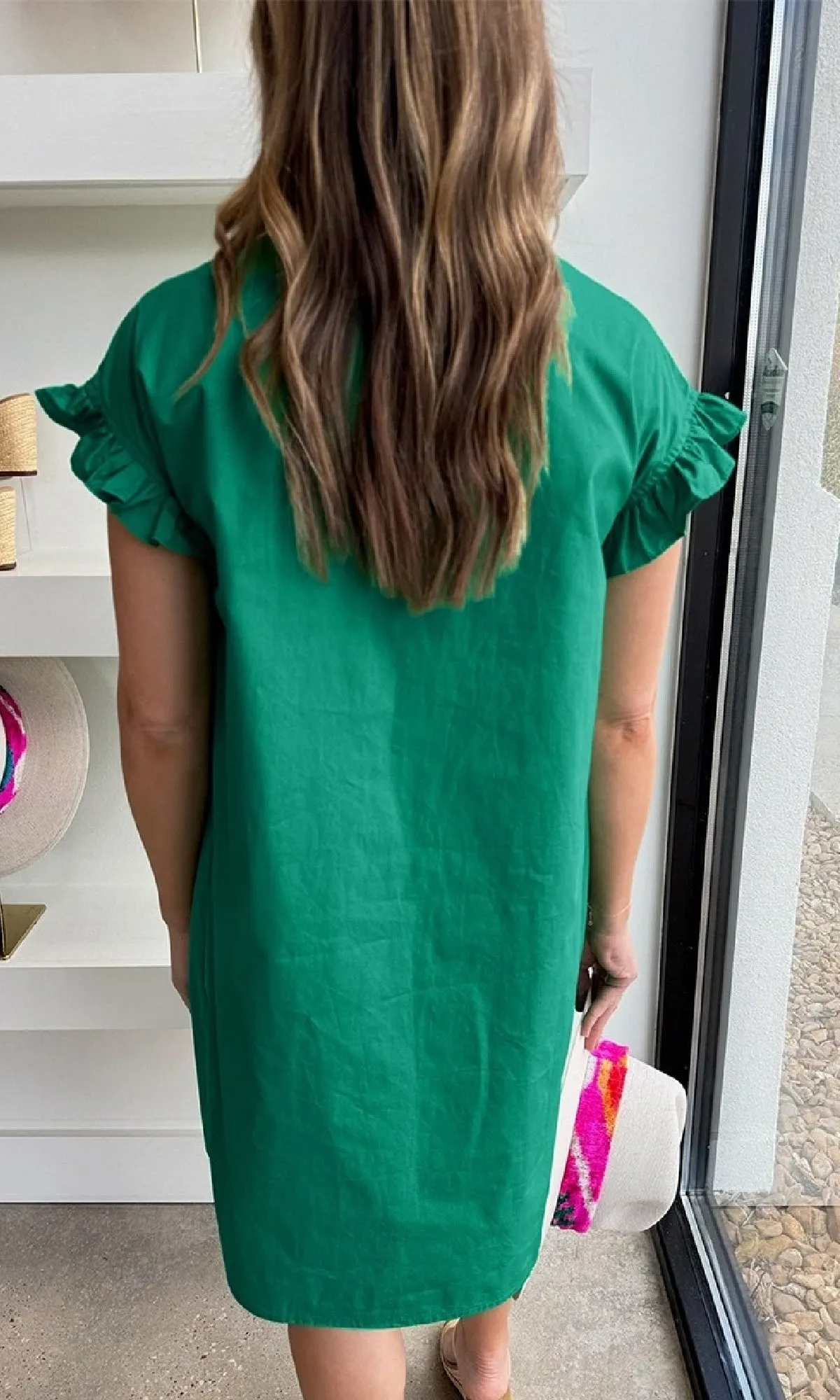 Short Button-Down Casual Green Shirt Dress sold by PromGirl product image thumbnail 2