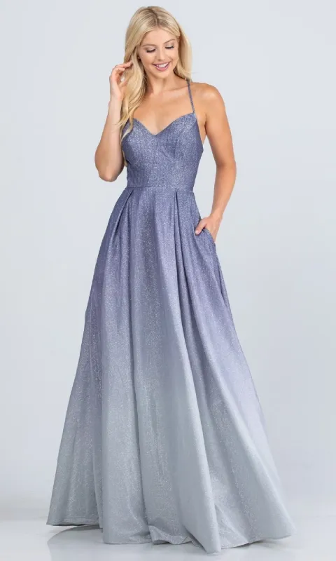 Ombre Long A-Line Glitter Prom Dress 25786 sold by PromGirl