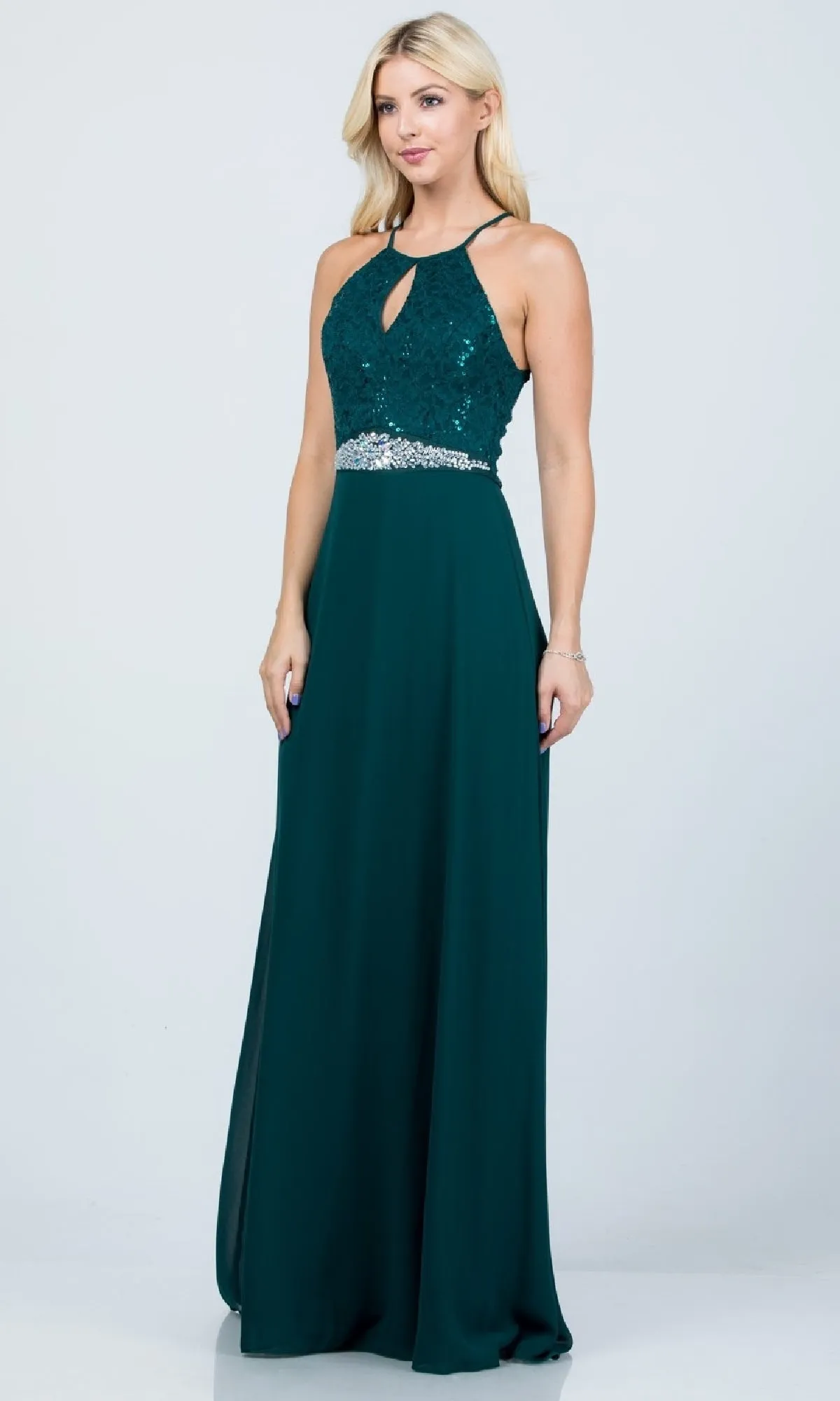 Long Lace-Bodice A-Line Formal Dress 25485 sold by PromGirl product image thumbnail 4