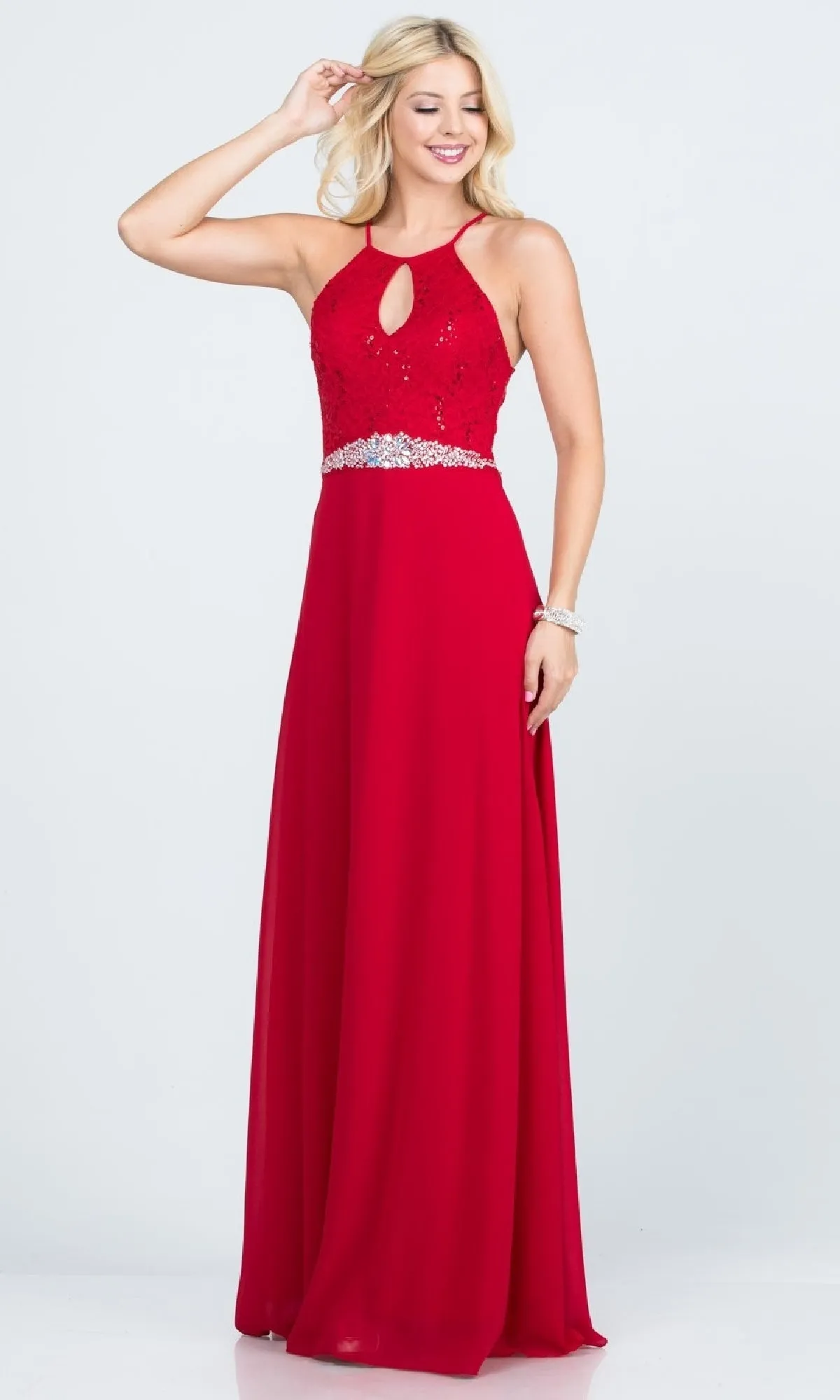Long Lace-Bodice A-Line Formal Dress 25485 sold by PromGirl product image thumbnail 5