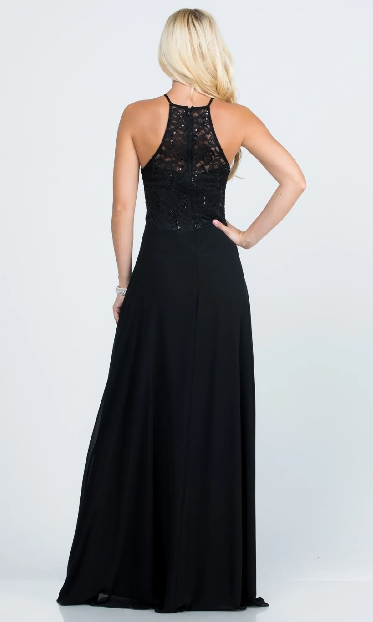 Long Lace-Bodice A-Line Formal Dress 25485 sold by PromGirl product image thumbnail 2