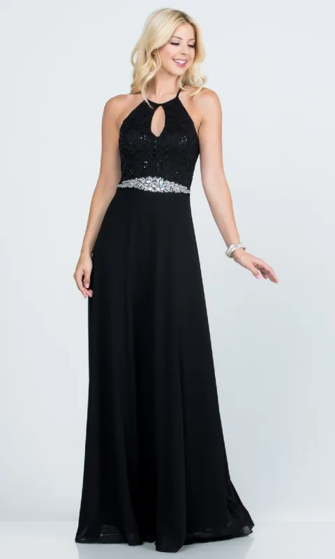 Long Lace-Bodice A-Line Formal Dress 25485 sold by PromGirl