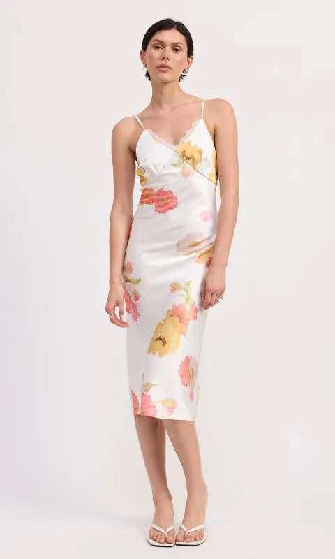 V-Neck Floral Print Midi Slip Dress sold by PromGirl
