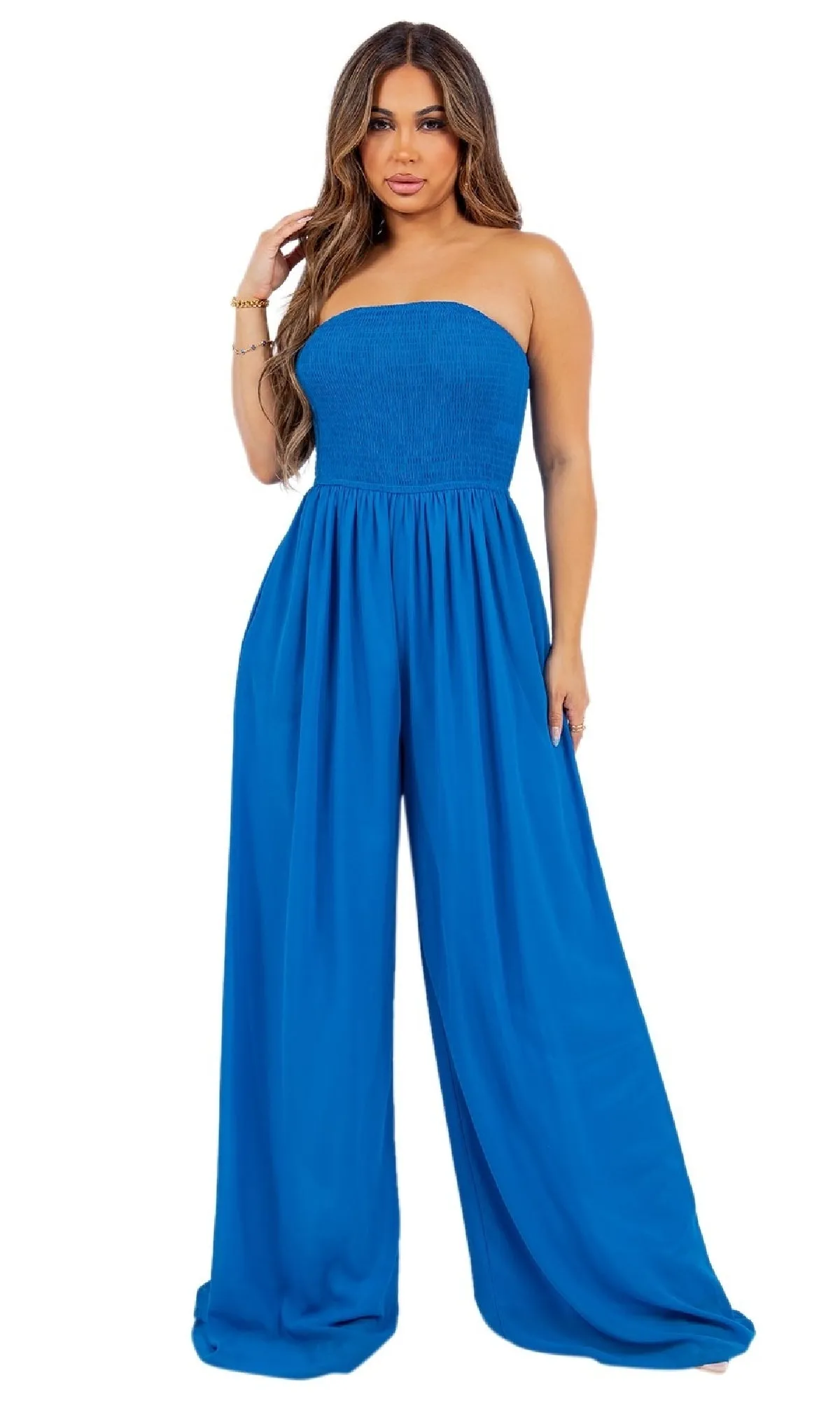Strapless Casual Wide-Leg Jumpsuit sold by PromGirl product image thumbnail 4