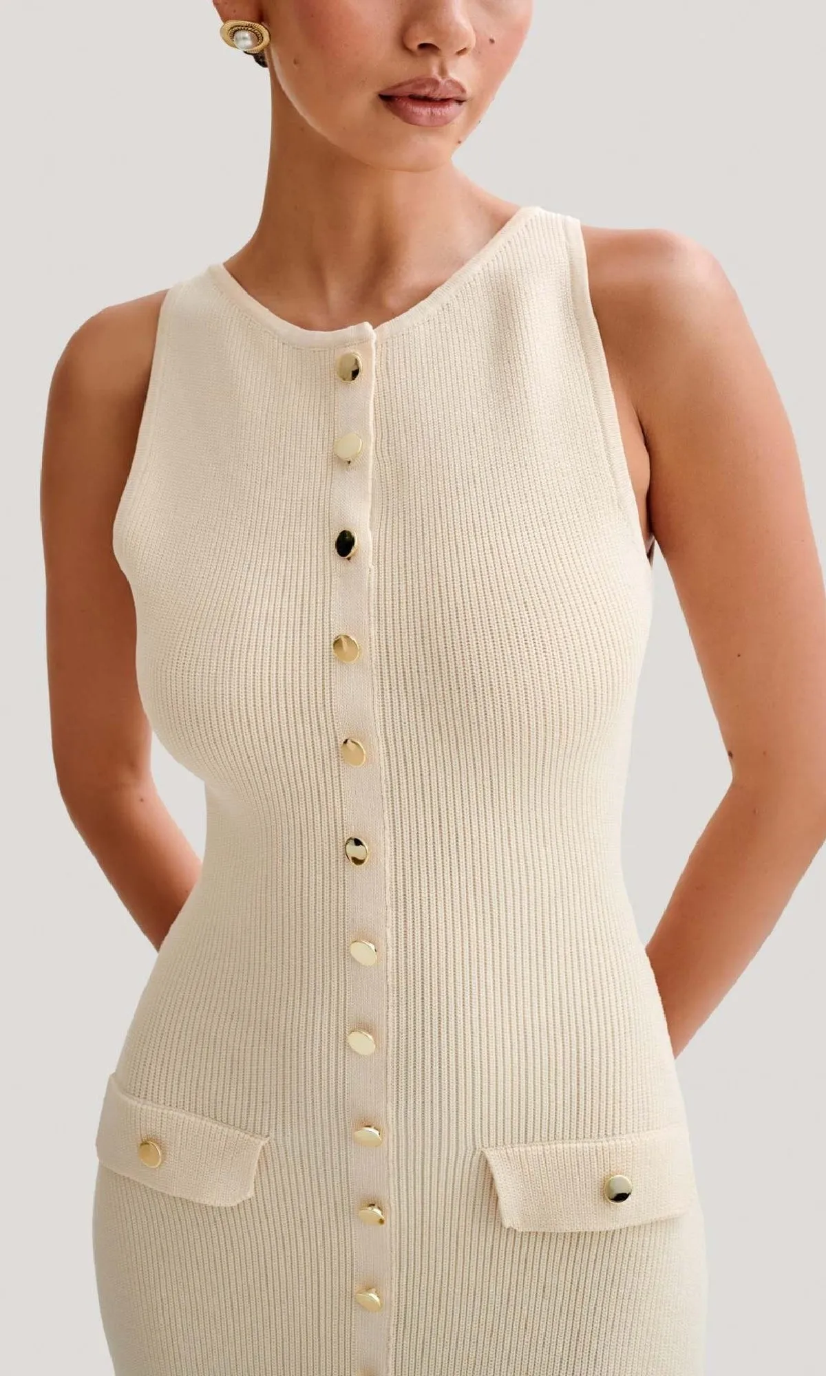 Sleeveless Casual Button-Down Maxi Dress sold by PromGirl product image thumbnail 4