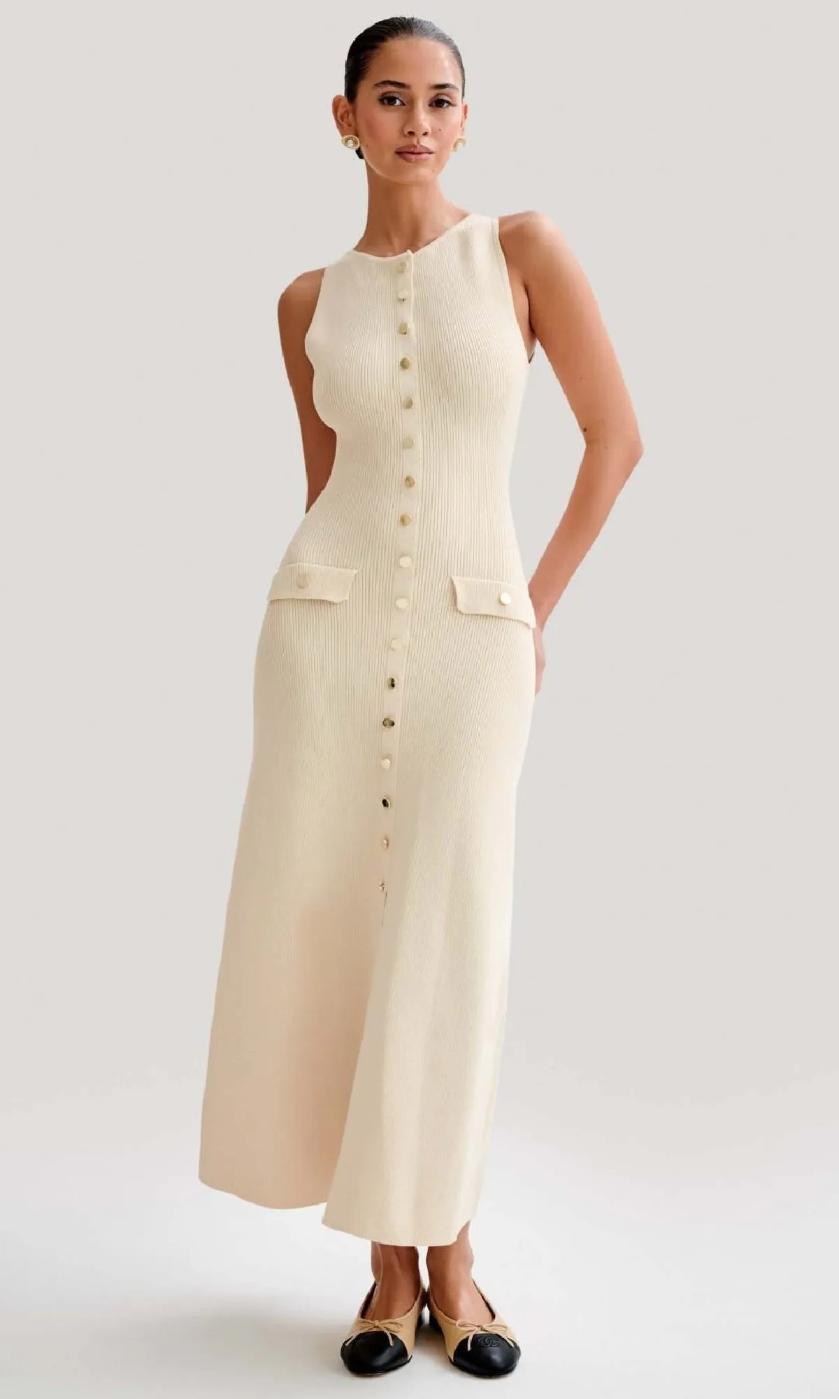 Sleeveless Casual Button-Down Maxi Dress sold by PromGirl product image thumbnail 3